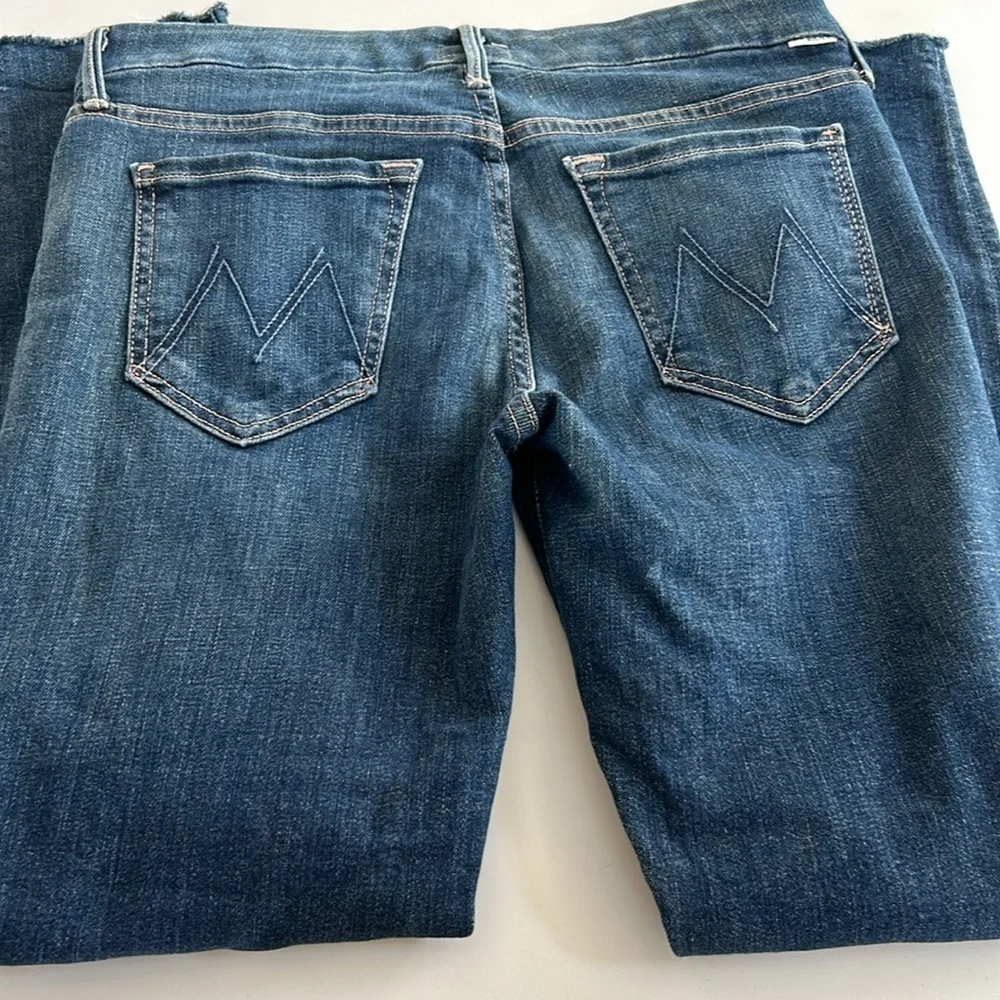 MOTHER The Looker Ankle Fray Skinny Jean in Girl Crush size 27 Raw Hem